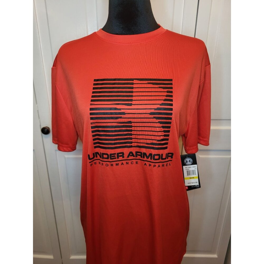 NWT Under Armour Red and Black Tee Dri Fit M Performance Sports Activewear Gym